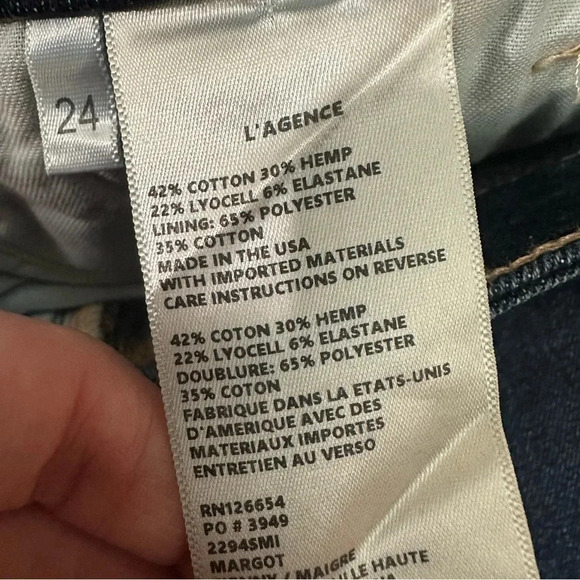 L'AGENCE Margot High Rise Skinny Dark Wash Denim Jeans Size 24 NWT - Picture 4 of 9
